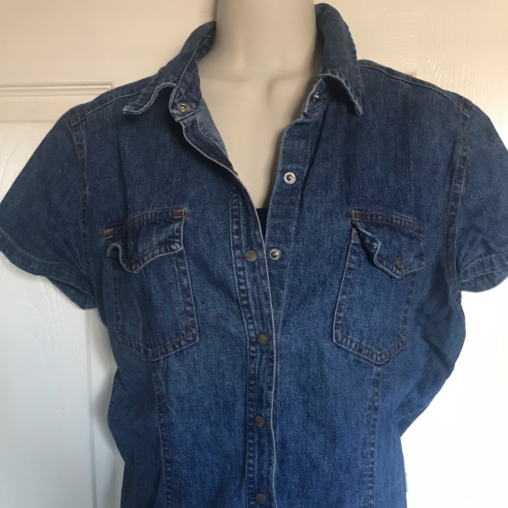 Jean button up shirt
